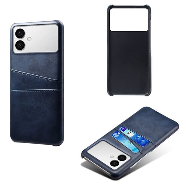 Mobilskal till Samsung Galaxy S26 Edge PU Läder + Hård PC - Blå