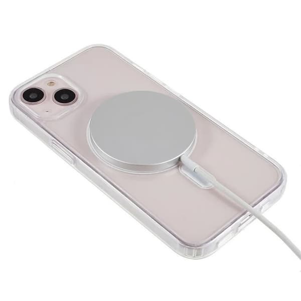 WANLONFENG Mobilskal till iPhone 15 MagSafe + [2-Pack] Härdat glas Transparent