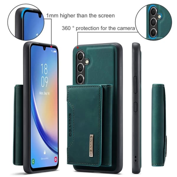 DG.MING Konstläder Plånboksfodral Samsung Galaxy A14 4G/5G Grön