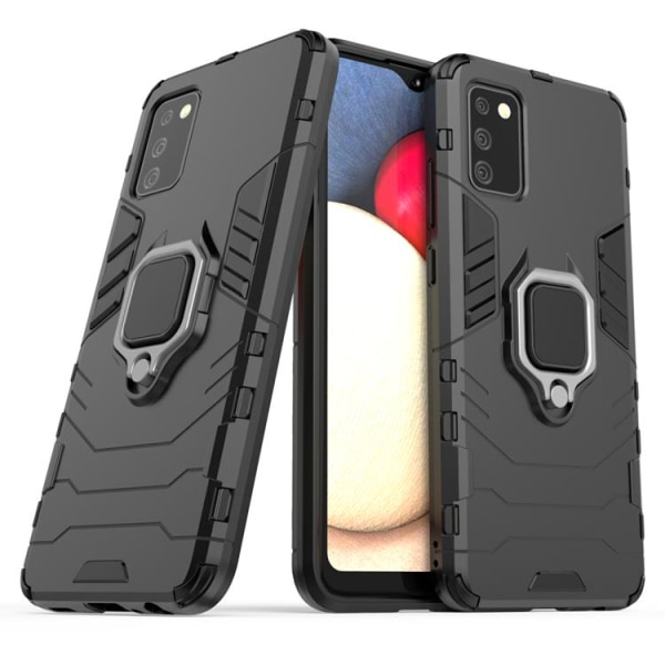 Galaxy A03s Kuori Ring Armor - Musta