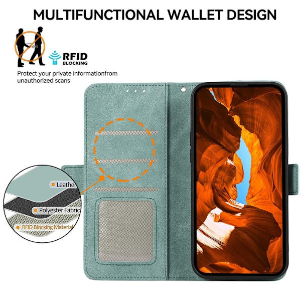 ABEEL iPhone Air Plånboksfodral Konstläder Folio Ställ Blå