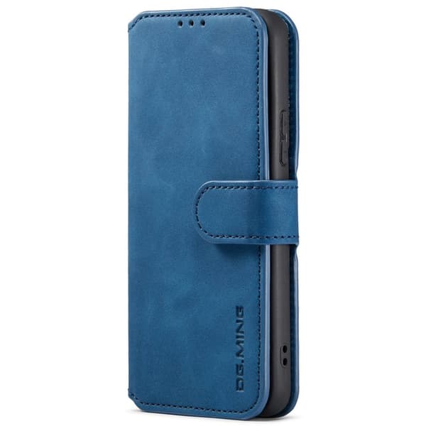 DG.MING Plånboksfodral Konstläder Skyddande Ställ Samsung Galaxy S22+ Blå