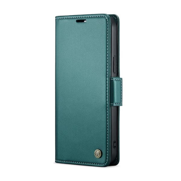 CASEME iPhone 16 Pro Max Plånboksfodral Konstläder RFID-Skydd Grön