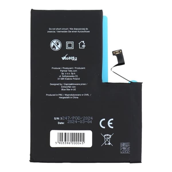 Blue Star iPhone 13 Pro Max Batteri HQ 4352 mAh