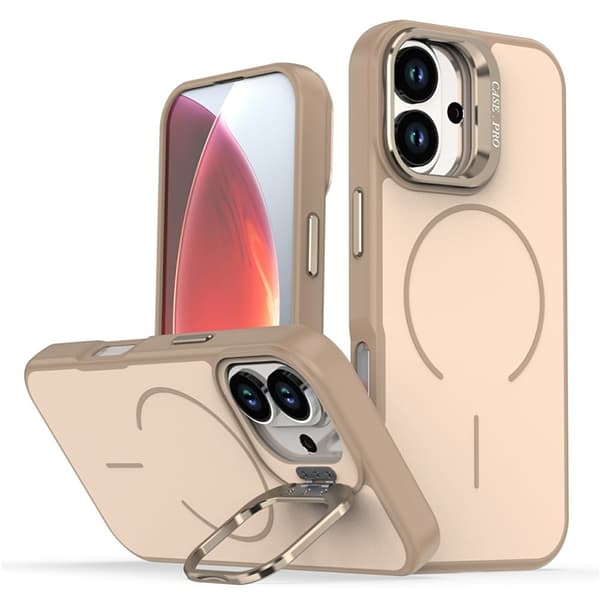 Mobilskal till iPhone 17 MagSafe Skin-Touch Kickstand - Guld Guld