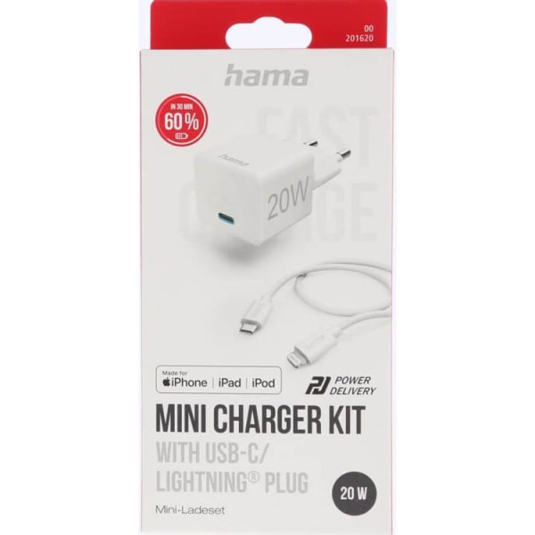 Hama Fast Wall Charger USB-C 220V USB-C/Lightning Kabel 1m