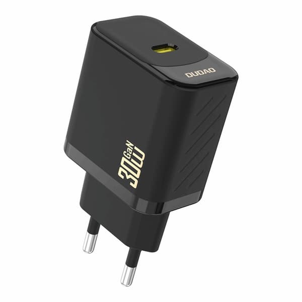 Dudao Hurtigoplader 30W A27P PD GaN USB-C - Sort Svart