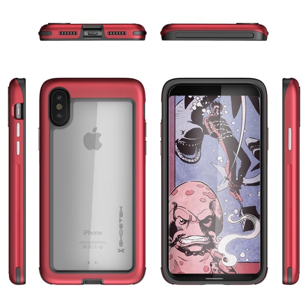 Ghostek Atmoic Slim Cover til Apple iPhone XS / X - Rød Red