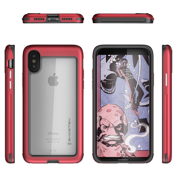 Ghostek Atmoic Slim Suojakuori Apple iPhone XS / X:lle - punainen Red