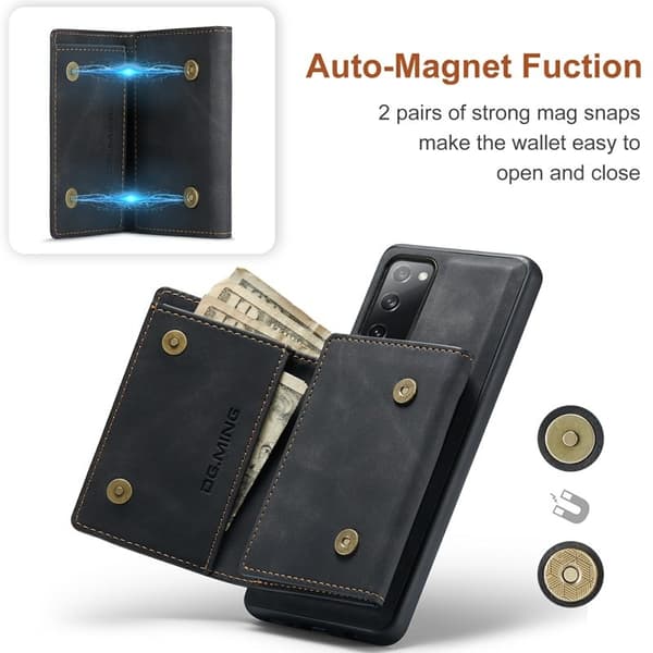 DG.MING M1 Series Magnetisk Tri-Fold Plånboksfodral - Svart