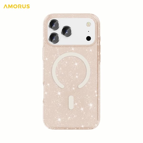 AMORUS Mobilskal till iPhone 17 Pro Max Magsafe Glitter Powder PC + TPU - Guld Guld
