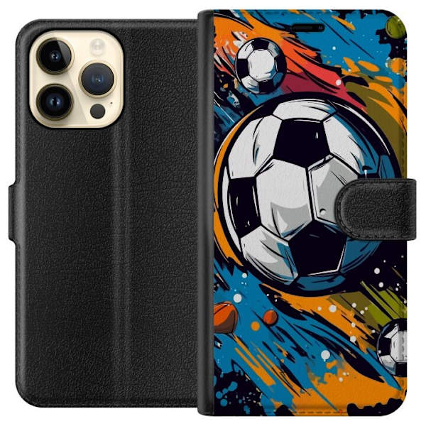 Pungcover til Apple iPhone 14 Pro Max med Fodbolde