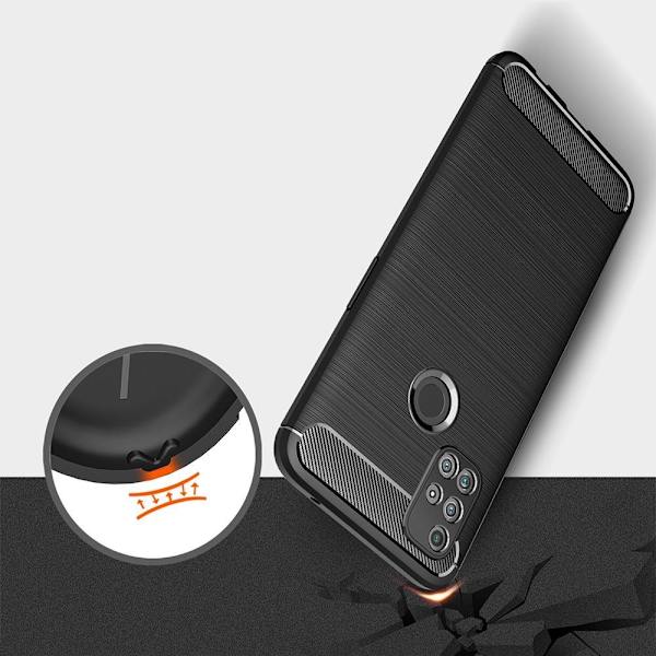 Carbon Fiber Mobilskal till Oneplus Nord N10 5G - Blå Blå