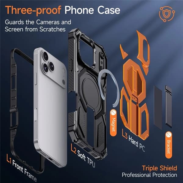Mobilskal till iPhone 17 Pro Max Magsafe Shockproof - Orange Orange