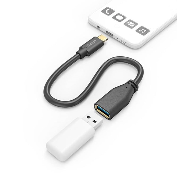 HAMA USB OTG -sovitin USB-C:stä USB-A:han - Musta Black
