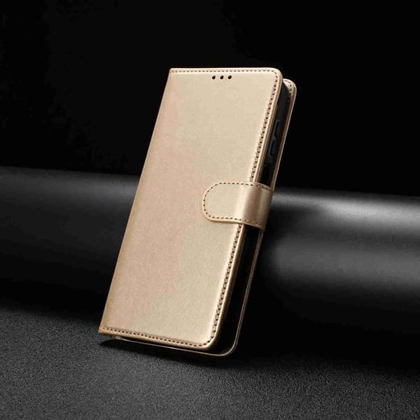 OnePlus 15 5G Plånboksfodral Folio Flip Konstläder Guld