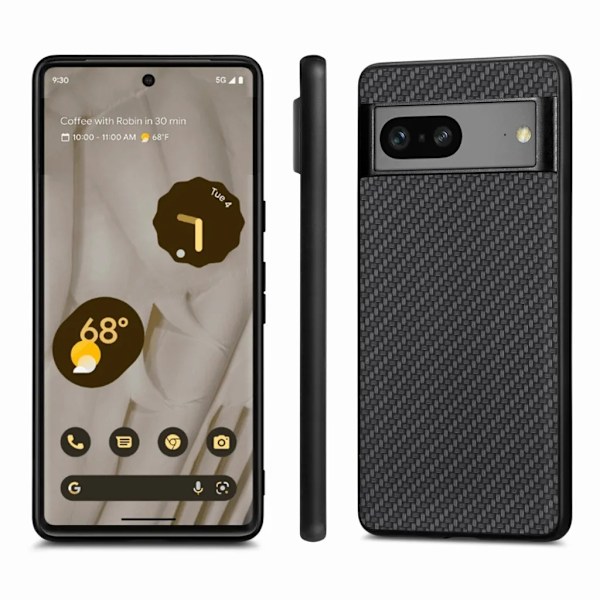 Google Pixel 7A Mobilskal Texturerat - Svart Svart