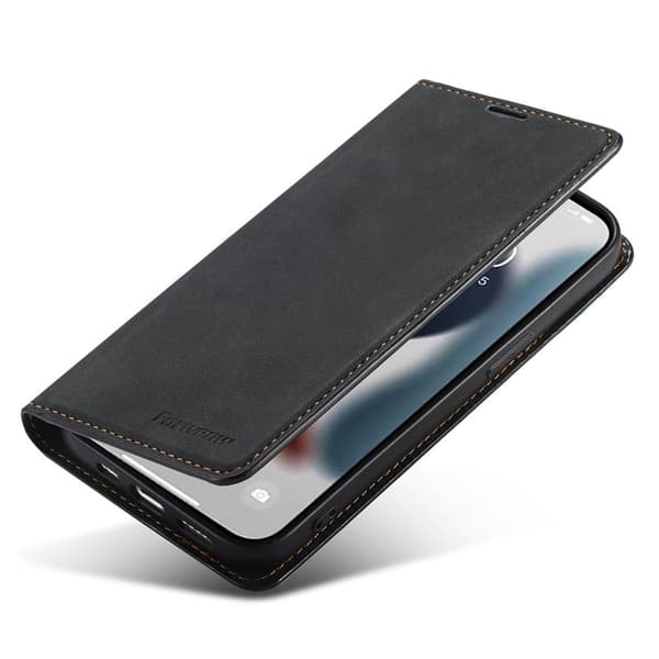 FORWENW iPhone 14 Pro Max Plånboksfodral Konstläder - Svart