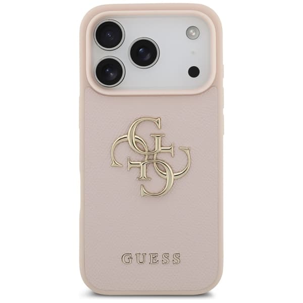 Guess Mobilskal till iPhone 17 Pro Grained Classic Logo - Rosa Rosa