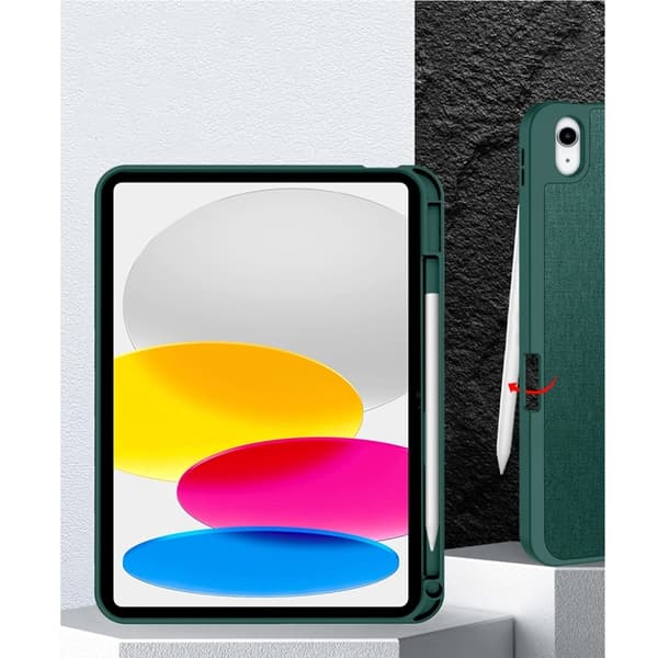 Tech-Protect iPad 10.9"/iPad 11" Etui Lærred - Mosgrøn Svart