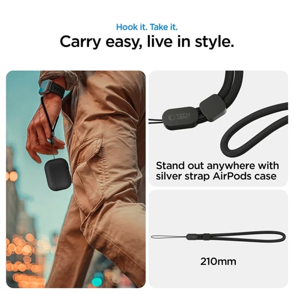 Tech-Protect Apple Airpods Pro 3 Skal Natural Fit - Sort Svart