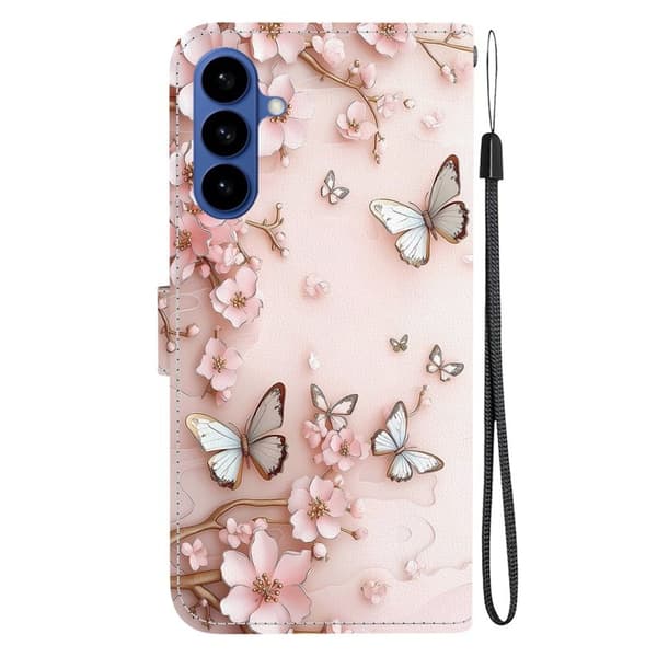 Samsung Galaxy S26 / S26 Pro Plånboksfodral Konstläder Ställ - Rosa Fjäril