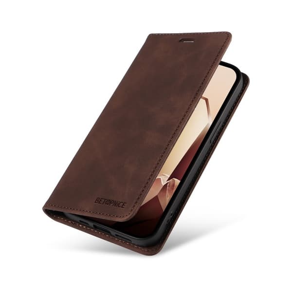 BETOPNICE 003 för OnePlus 13 Plånboksfodral Konstläder - Brun