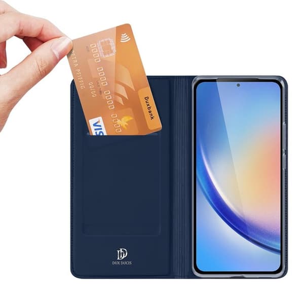 Dux Ducis Galaxy A35 5G Lompakkokotelo Skin Pro läpällä - Sininen Blå