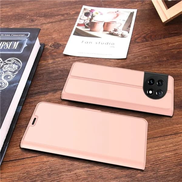 OnePlus 11 5G Plånboksfodral Flip Folio Kickstand - Rosa Guld Roséguld