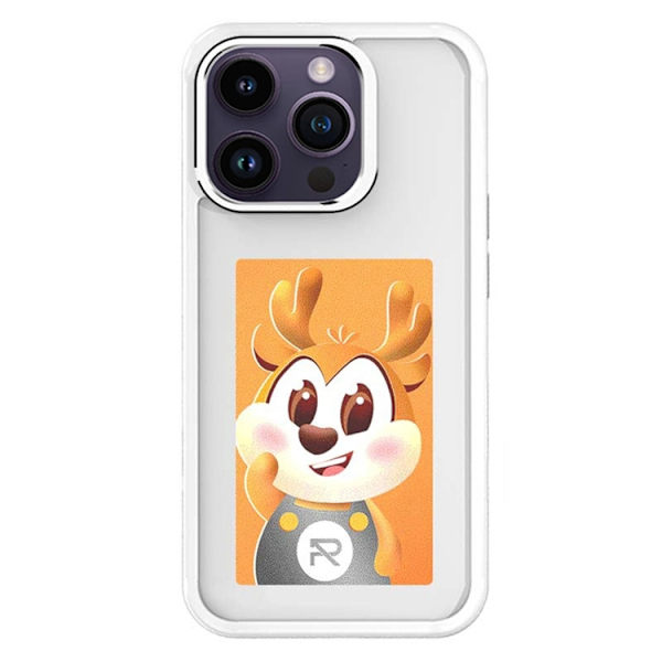 Mobilskal till iPhone 14 Pro Max NFC DIY Customized HD Smart E-Ink - Vit Vit