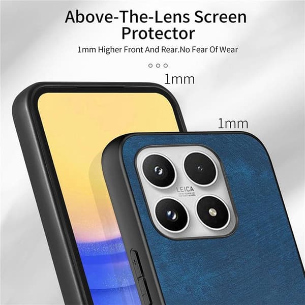 Mobilskal för Xiaomi 17 Retro Läder Shockproof Slim Blå