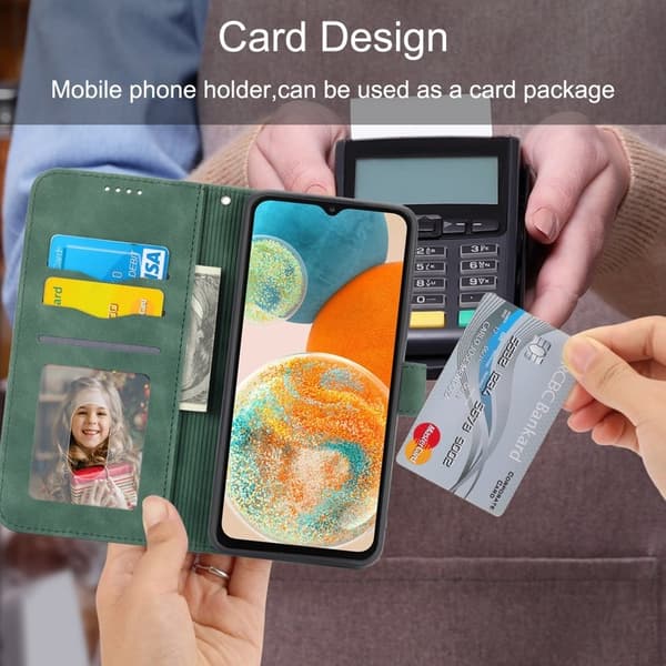 DIERFENG DF-03 Plånboksfodral för Samsung Galaxy A23 5G - Konstläder - Grön