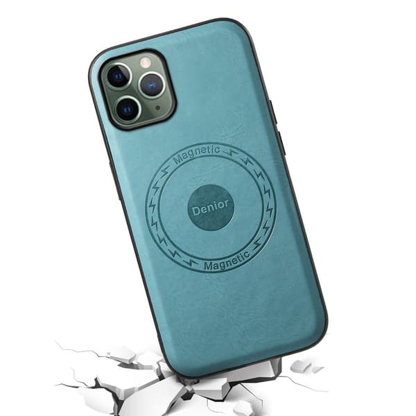 DENIOR Mobilskal till iPhone 11 Pro PU Läder Non-Slip Grip Blå