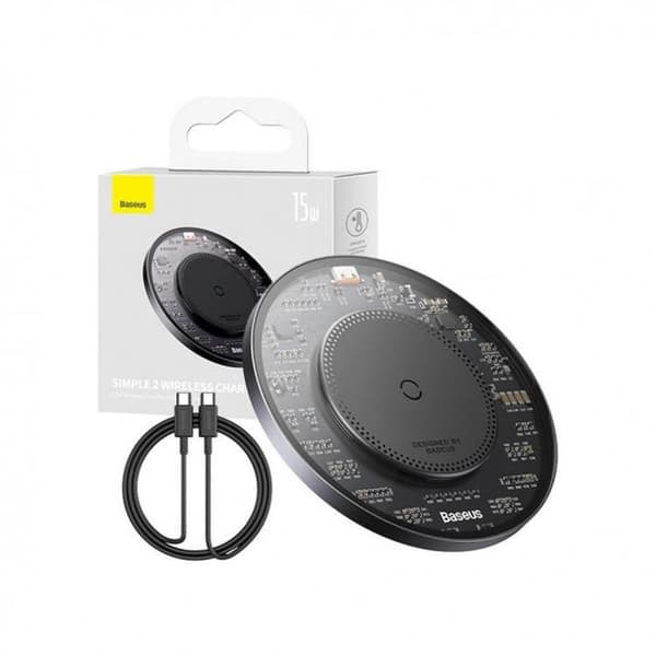 Baseus Induktionsladdare Med USB-C Kabel - Svart Black