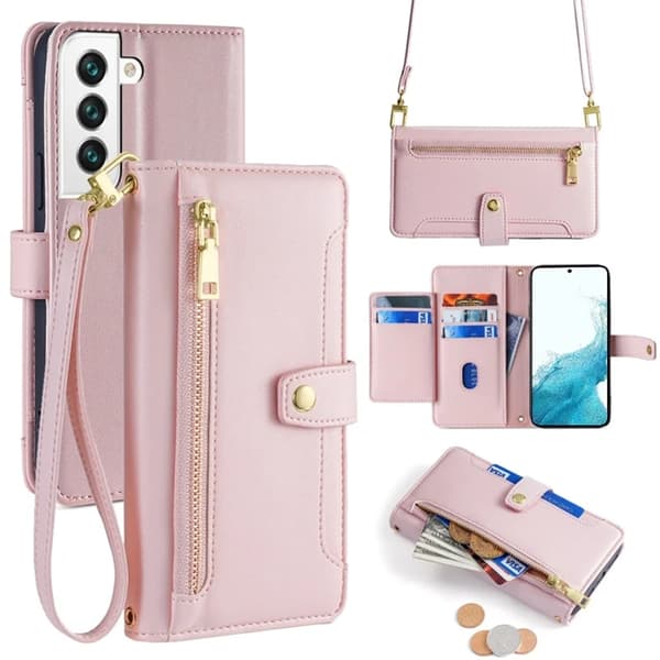 Galaxy S22 5G Plånboksfodral med 2 Rem Rosa