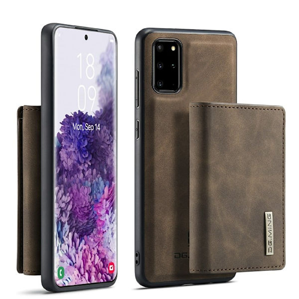 DG.MING Magnetisk Plånboksfodral för Samsung Galaxy S20 Plus - Brun