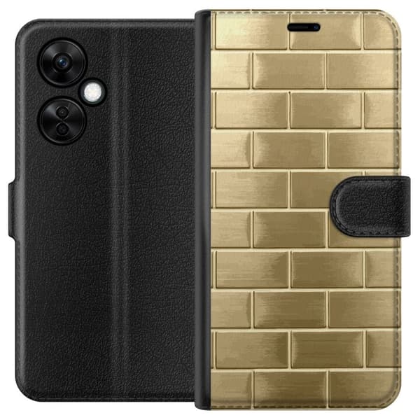 Plånboksfodral till OnePlus Nord CE3 med Gyllene Murstenar