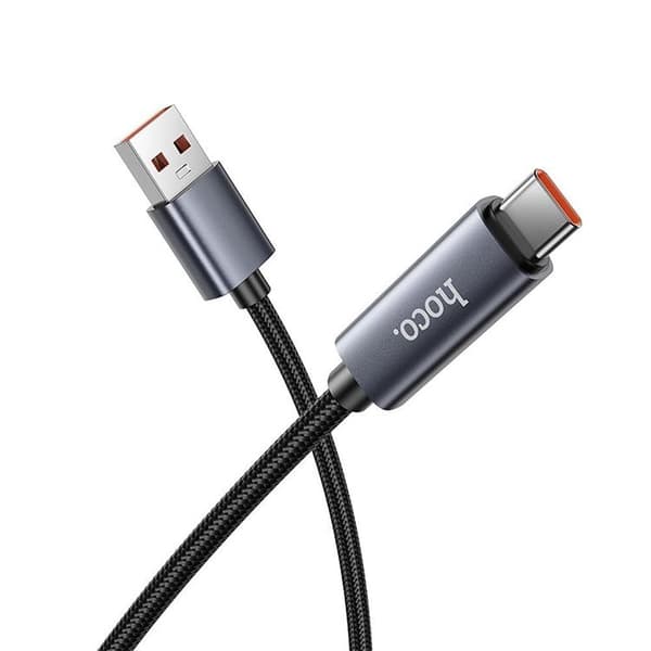 HOCO USB-A til USB-C Kabel 5A 1m med Skærm X112 - Sort Svart