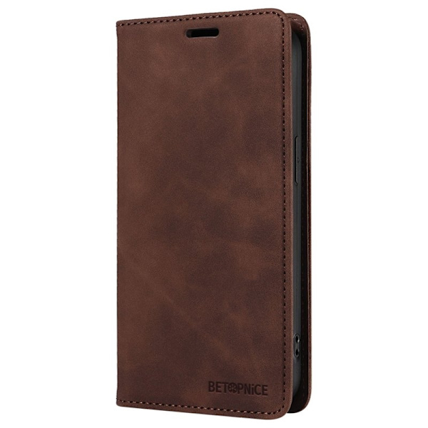 BETOPNICE 003 iPhone 16 Pro Max Plånboksfodral Konstläder - Brun