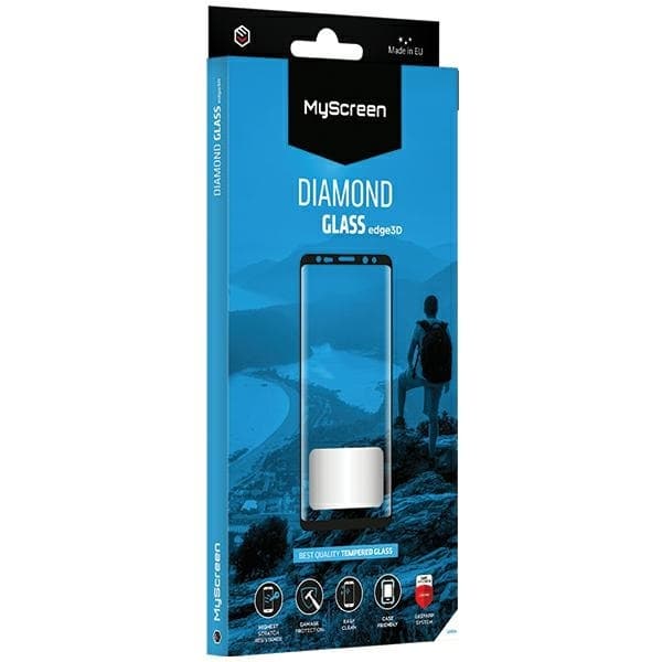 MS Galaxy S23 Ultra hærdet glas Skærmbeskytter Diaomond 3D - Sort