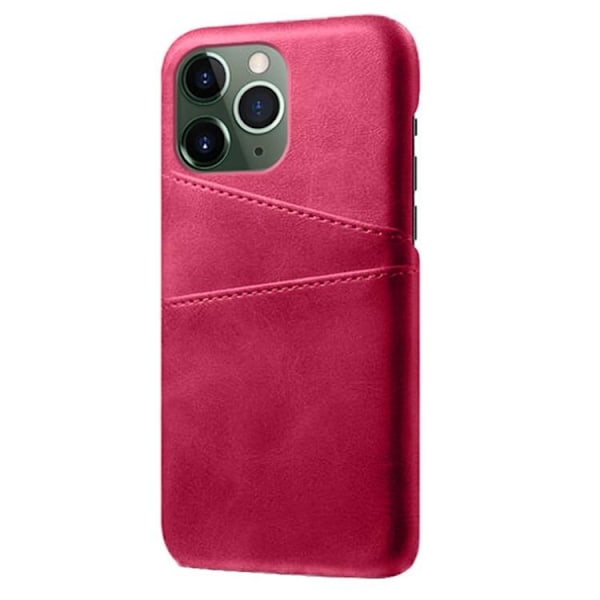 iPhone 14 Pro Skal Korthållare PU Läder - Magenta
