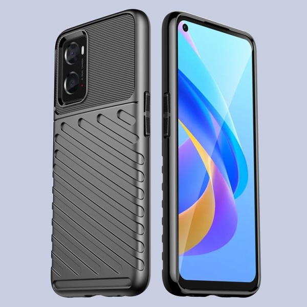 Realme 9i/Oppo A76/A36 -puhelimen kuori Thunder Armored - musta