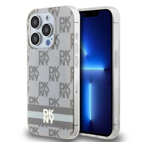DKNY iPhone 13 Pro Max Mobilskal Magsafe IML Checkered Mono Beige