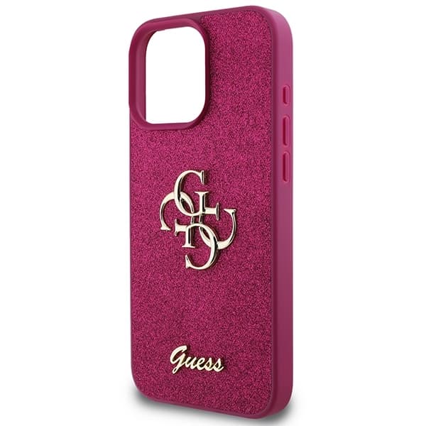 Guess telefontaske til iPhone 16 Pro MagSafe Glitter Script 4G - Lilla