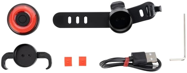 Rockbros Q5 Bagcykel Lys Med Intelligent Stop System - Sort Svart