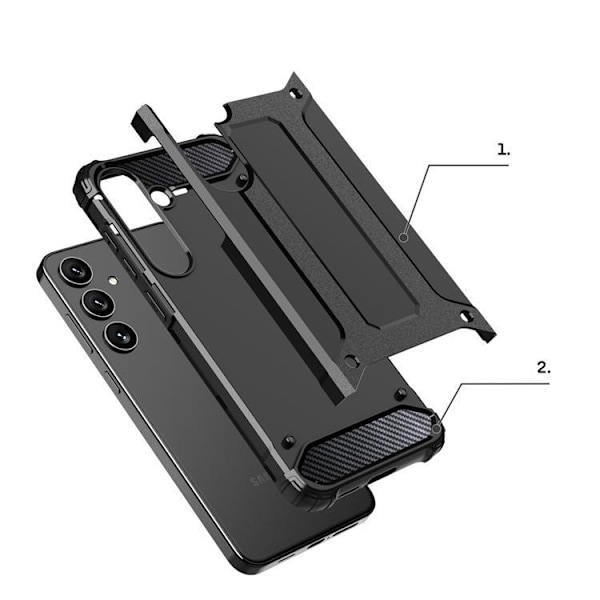 Galaxy S24 Plus Mobilskal Hybrid Armor - Svart Svart