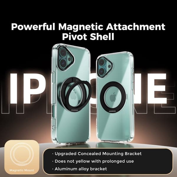 ABEEL Q-LUCK Mobilskal till iPhone 16 Plus Shockproof Med Kickstand - Svart