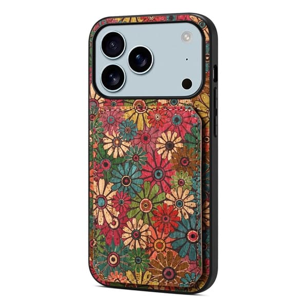 Mobilskal till iPhone 17 Pro Max Korthållare Blommor - Vår / Grön Grön
