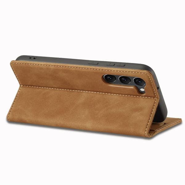 LC.IMEEKE Samsung Galaxy S23+ Plånboksfodral Konstläder - Brun
