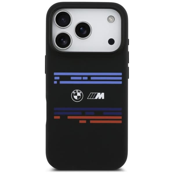 BMW Mobilskal till iPhone 17 Pro MagSafe Silikon Horizontal Line Svart